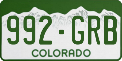 CO license plate 992GRB