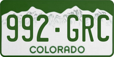 CO license plate 992GRC