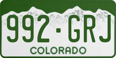 CO license plate 992GRJ