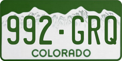CO license plate 992GRQ