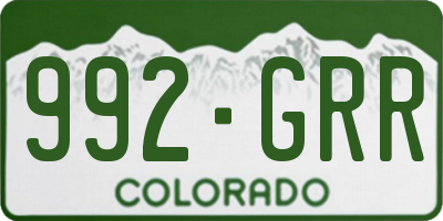 CO license plate 992GRR