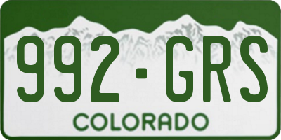 CO license plate 992GRS
