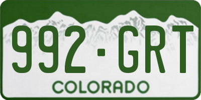 CO license plate 992GRT