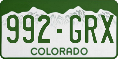 CO license plate 992GRX