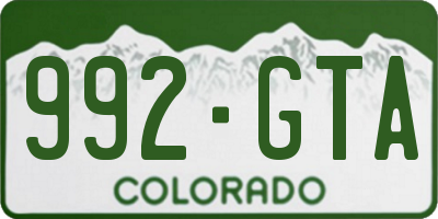 CO license plate 992GTA
