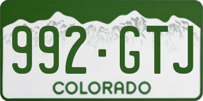 CO license plate 992GTJ
