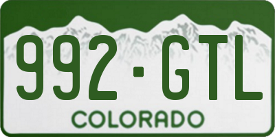 CO license plate 992GTL