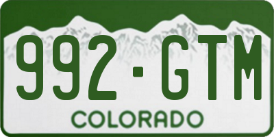 CO license plate 992GTM
