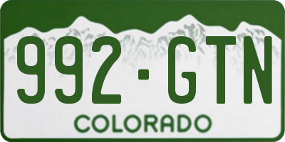 CO license plate 992GTN