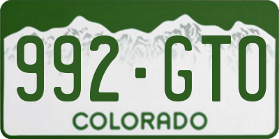 CO license plate 992GTO