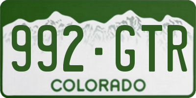 CO license plate 992GTR