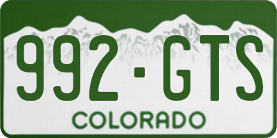 CO license plate 992GTS