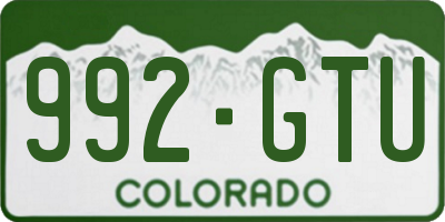CO license plate 992GTU