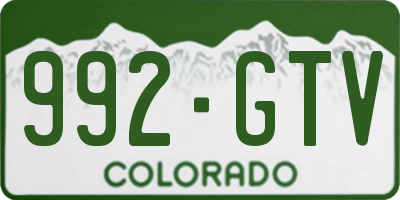 CO license plate 992GTV