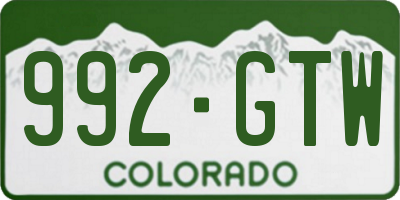 CO license plate 992GTW