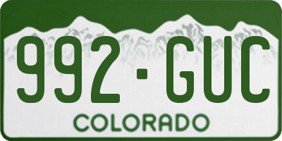 CO license plate 992GUC