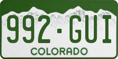 CO license plate 992GUI