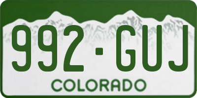 CO license plate 992GUJ