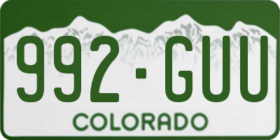 CO license plate 992GUU