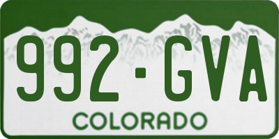 CO license plate 992GVA