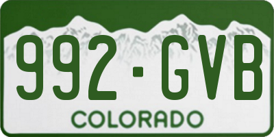 CO license plate 992GVB