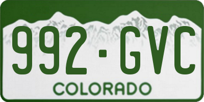CO license plate 992GVC