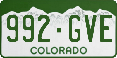 CO license plate 992GVE
