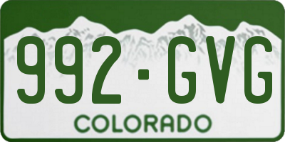 CO license plate 992GVG