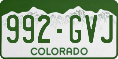 CO license plate 992GVJ