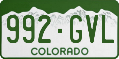 CO license plate 992GVL