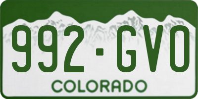 CO license plate 992GVO