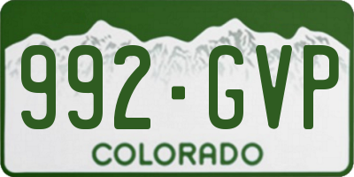 CO license plate 992GVP