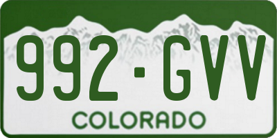 CO license plate 992GVV