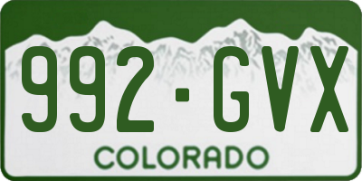 CO license plate 992GVX
