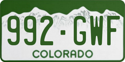 CO license plate 992GWF