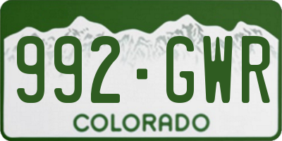 CO license plate 992GWR