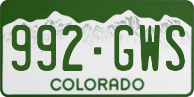 CO license plate 992GWS