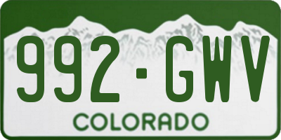 CO license plate 992GWV