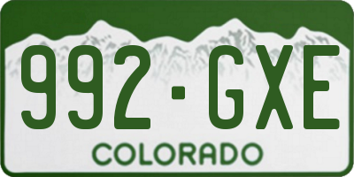 CO license plate 992GXE