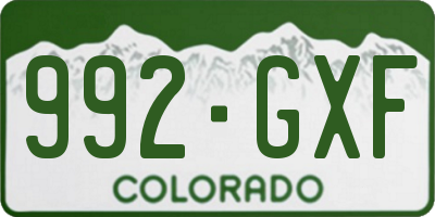 CO license plate 992GXF