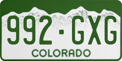 CO license plate 992GXG