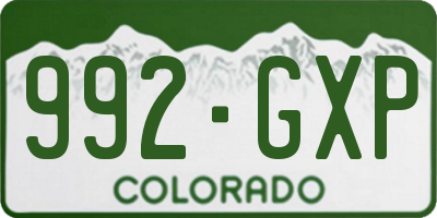 CO license plate 992GXP