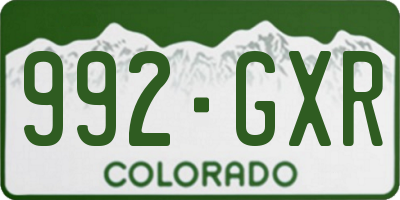 CO license plate 992GXR