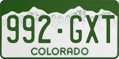 CO license plate 992GXT