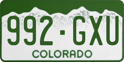 CO license plate 992GXU