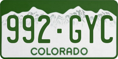 CO license plate 992GYC