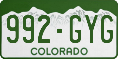 CO license plate 992GYG