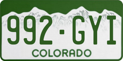 CO license plate 992GYI