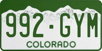 CO license plate 992GYM