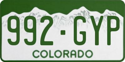 CO license plate 992GYP